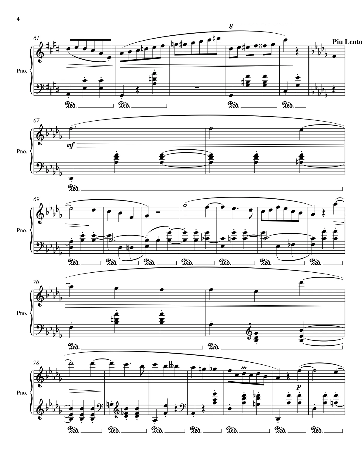 Sheet music page 4 Waltz Op. 64 No. 2 - Advanced Version
