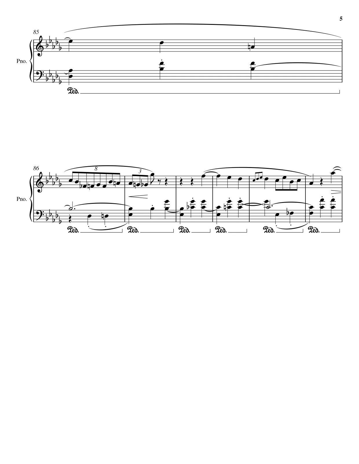Sheet music page 5 Waltz Op. 64 No. 2 - Advanced Version