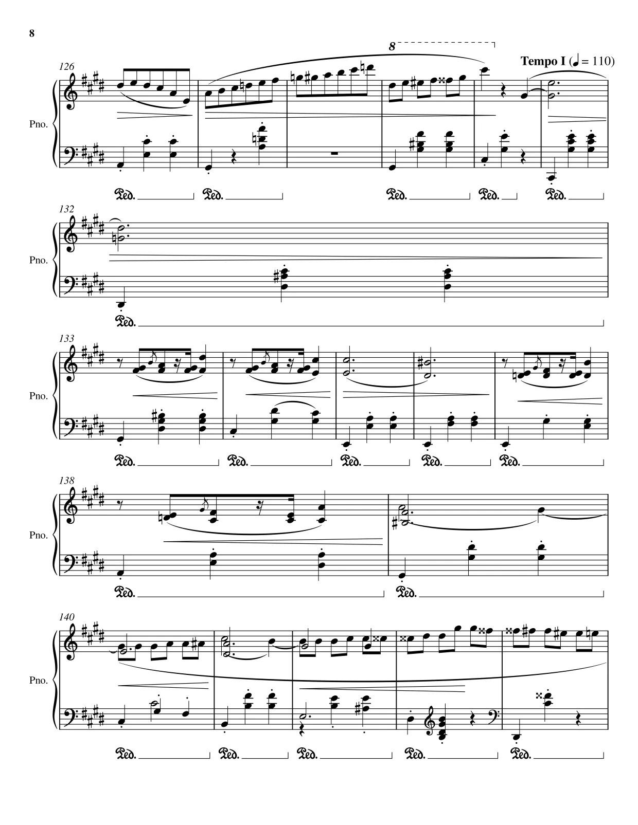 Sheet music page 8 Waltz Op. 64 No. 2 - Advanced Version
