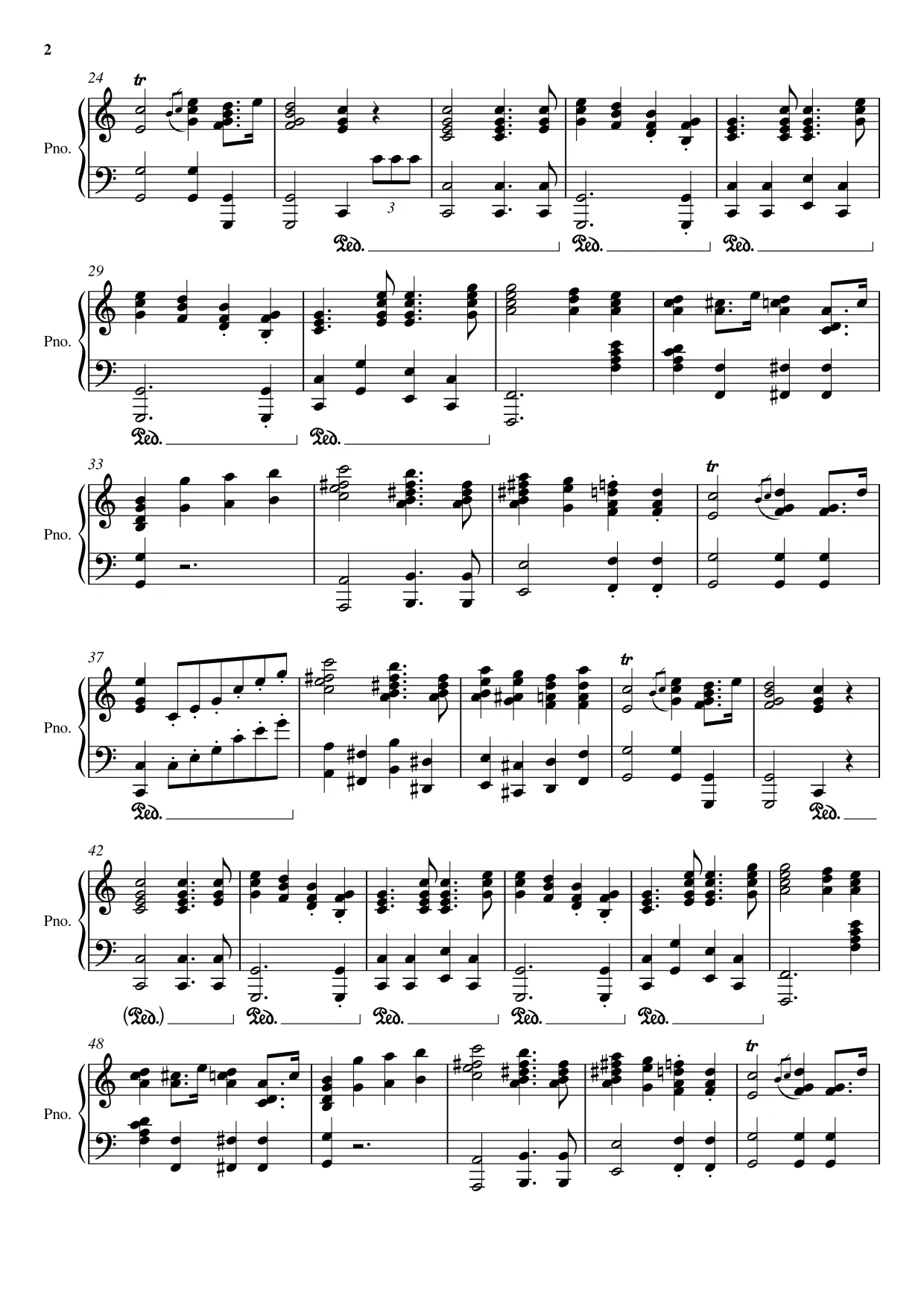 Sheet music page 2 Wedding March - Advanced Version