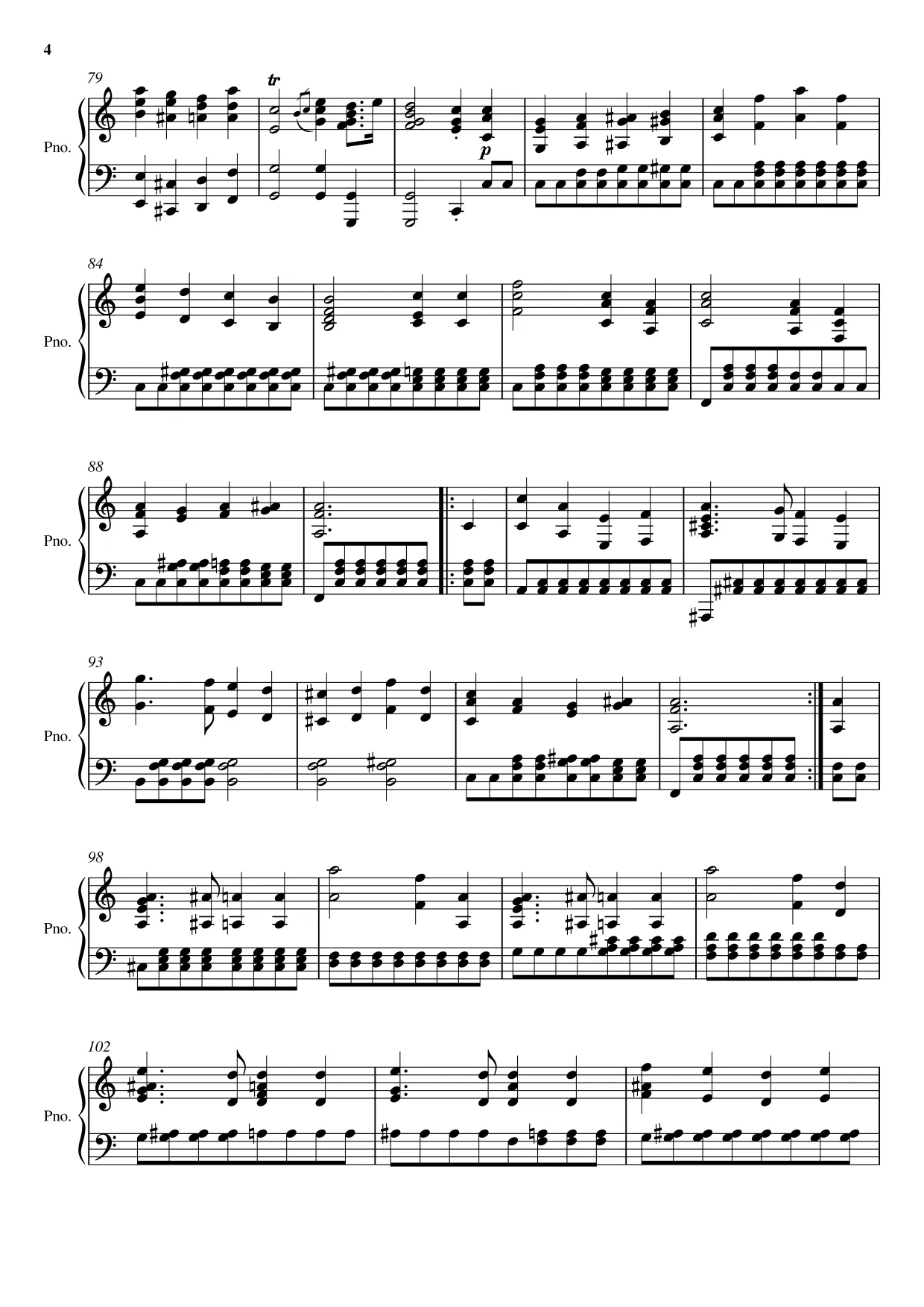 Sheet music page 4 Wedding March - Advanced Version