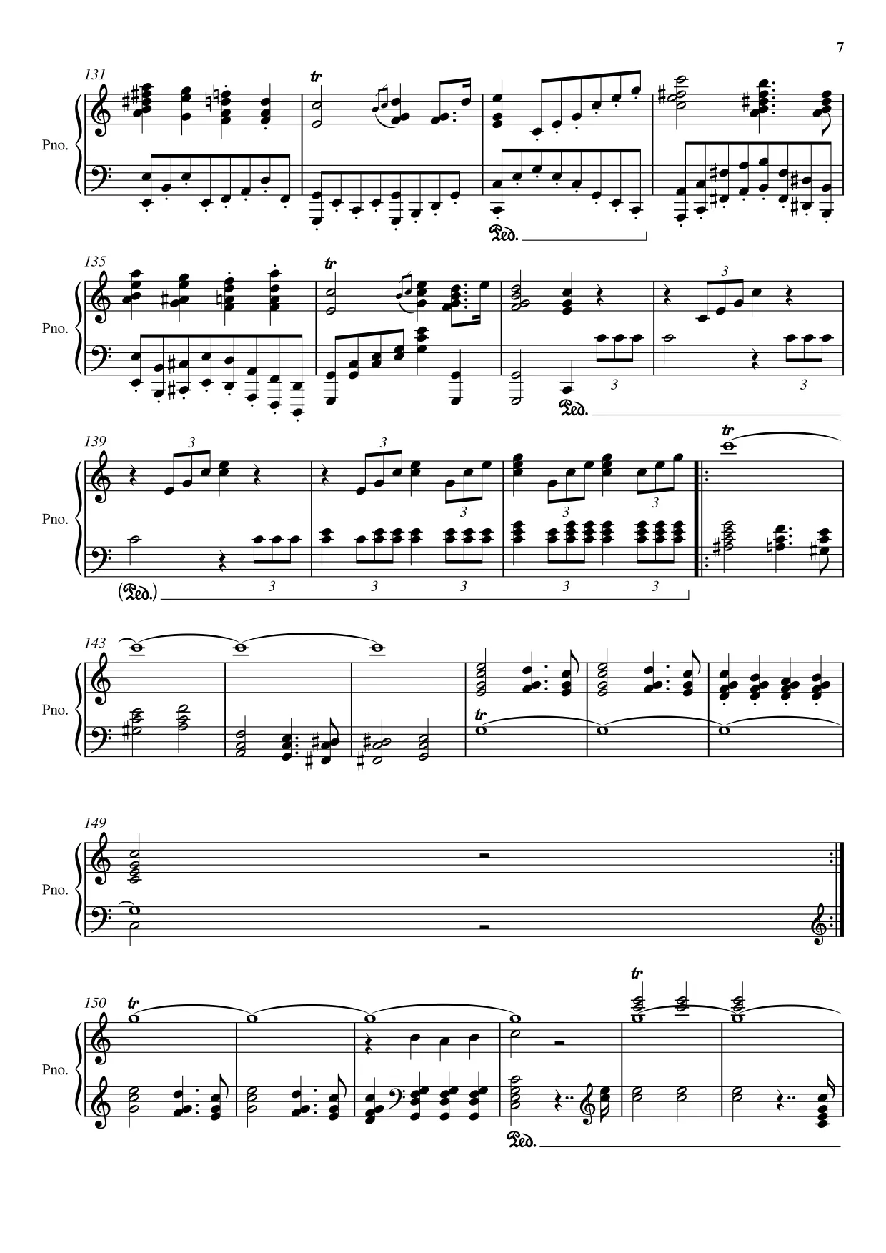 Sheet music page 7 Wedding March - Advanced Version
