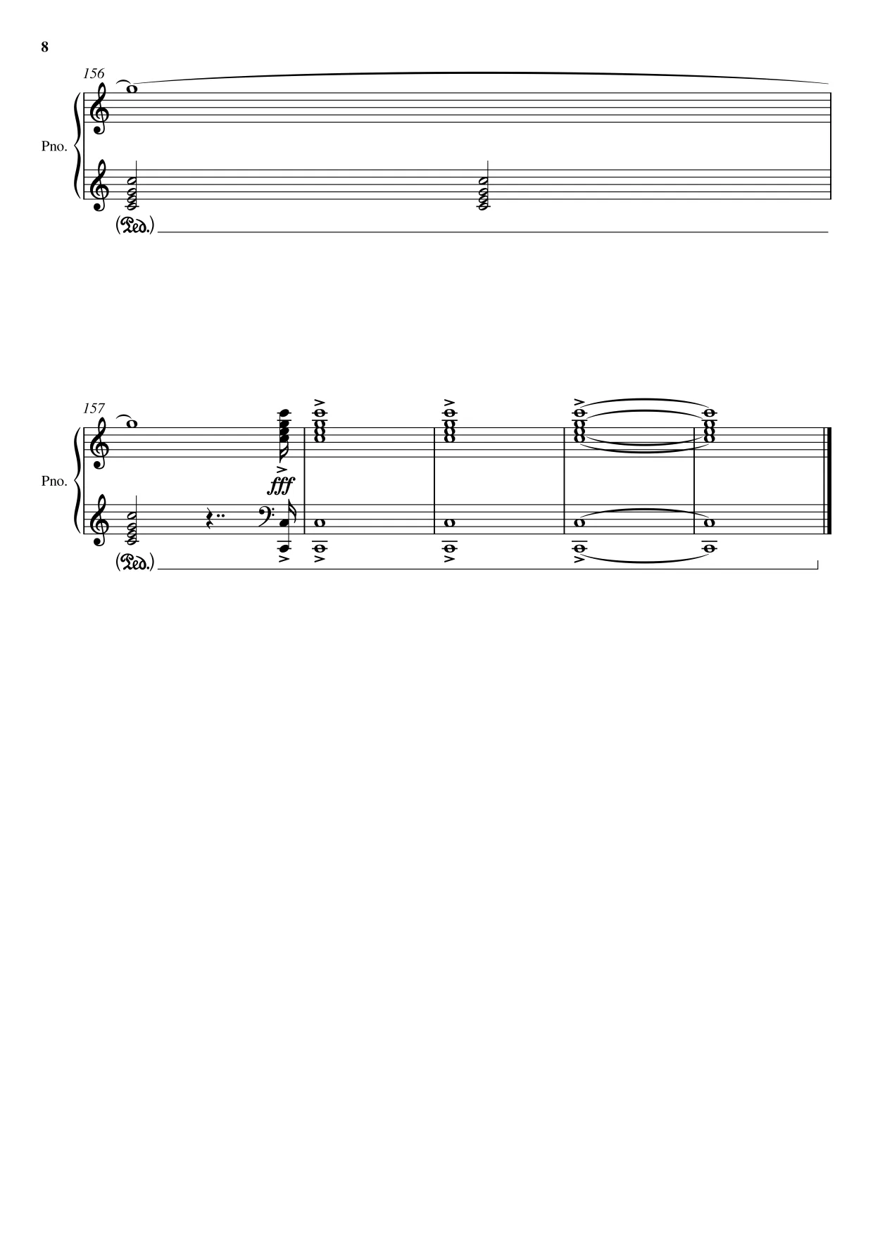 Sheet music page 8 Wedding March - Advanced Version