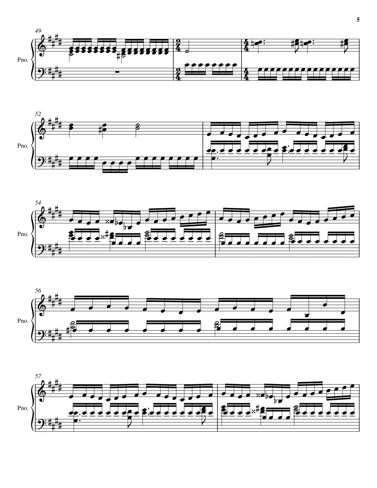 Sheet music page 5 William Tell Overture - Advanced Version