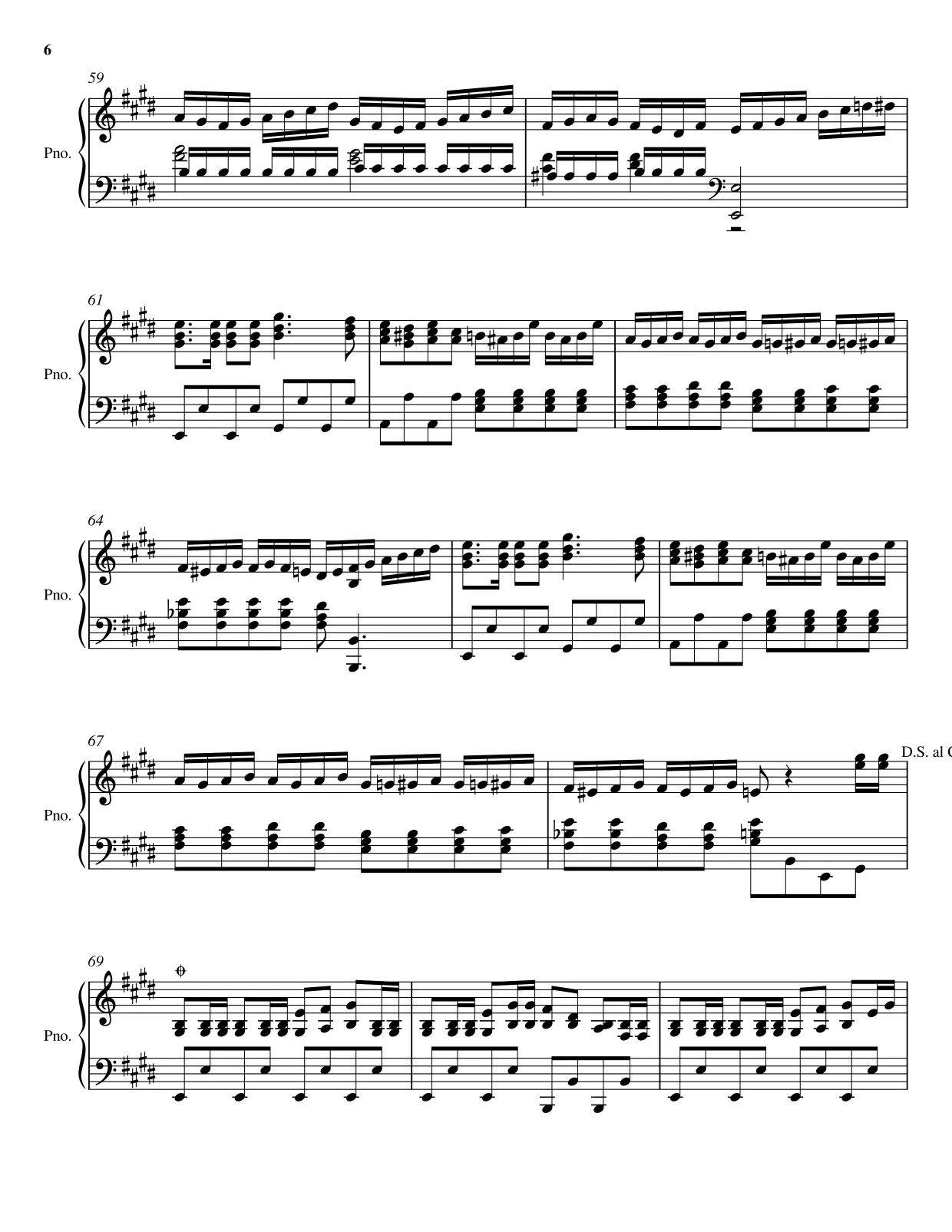 Sheet music page 6 William Tell Overture - Advanced Version