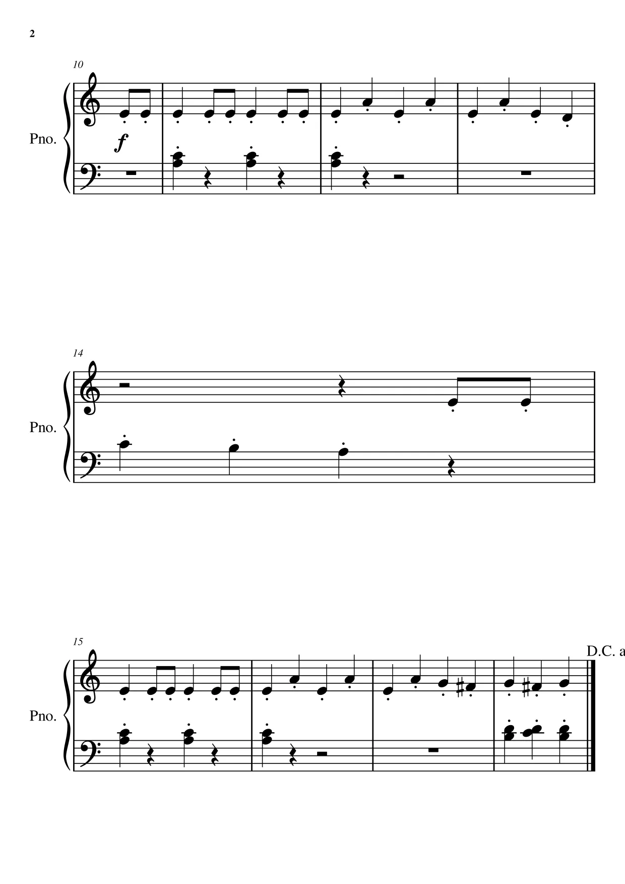 Sheet music page 2 William Tell Overture - Intermediate Version