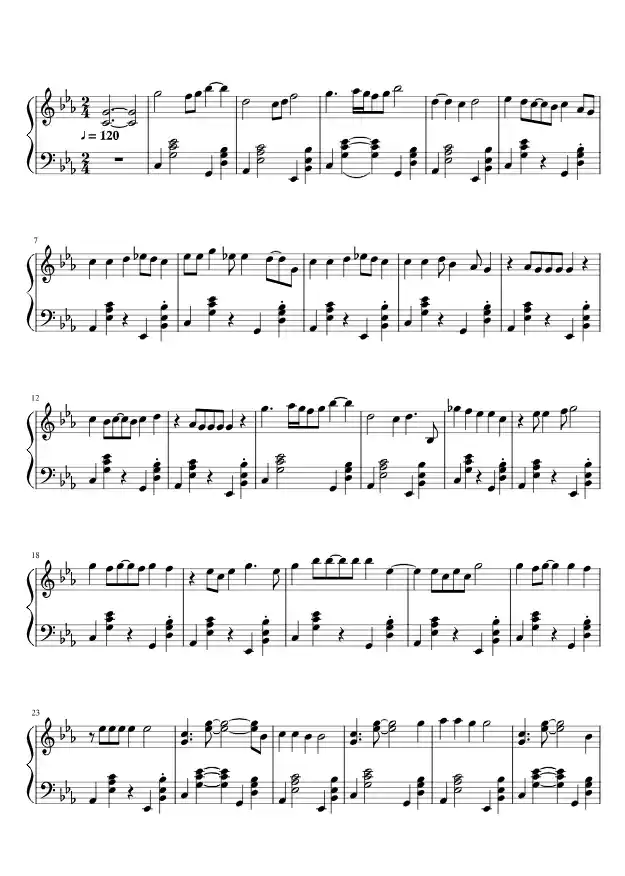 Notenseite 1 Wind - Mittlere Version